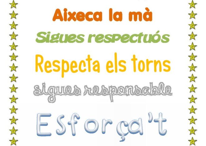 Referents visuals per classes d’EF