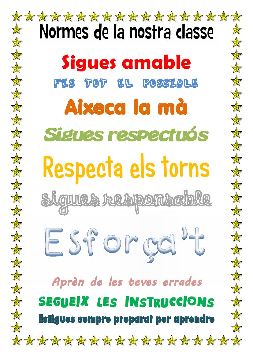 Referents visuals per classes d’EF