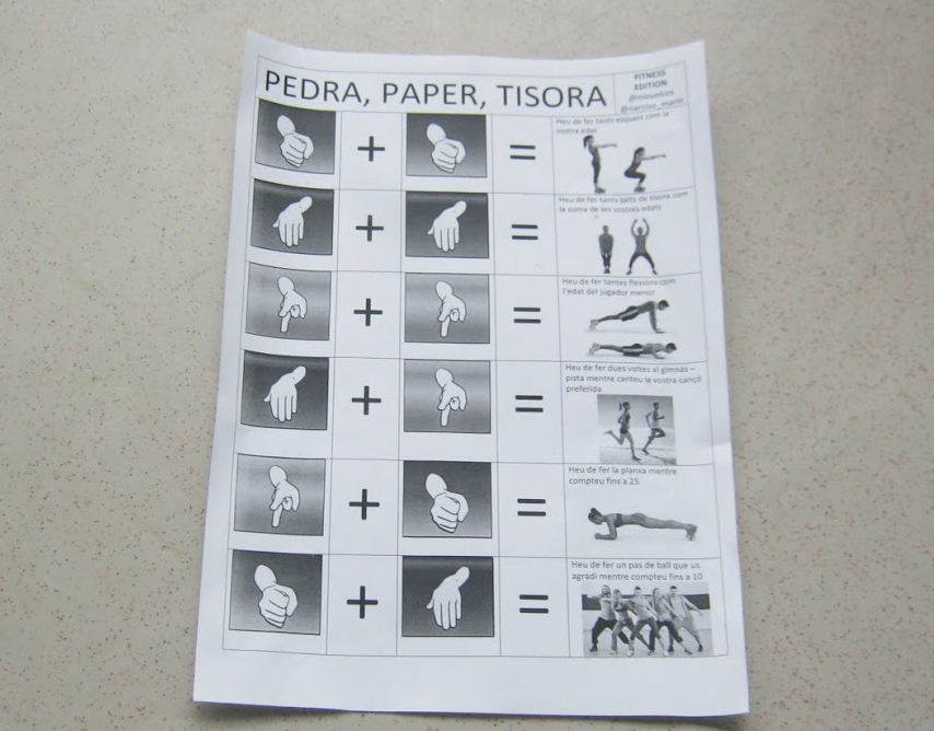 Pedra, paper i tisora fitness edition
